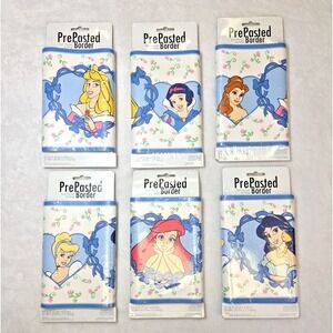 1 Vtg‎ Disney Pretty Princess Blue Wallpaper Border #27121 PrePasted 5YD x 6.75"
